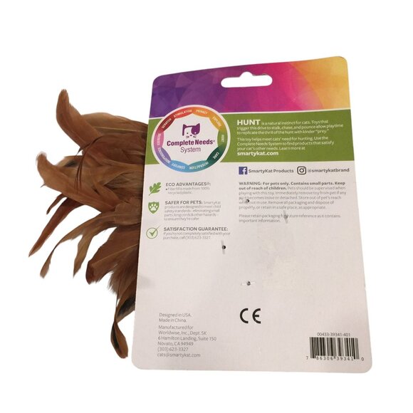 SMARTYKAT Flutter Balls with Feathers Set of 2 Cat Toy - Picture 3 of 3